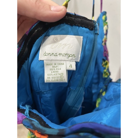 Vintage Y2K Dress 100% Silk Size‎ 4 Whimsical Fairy Glam Sweetheart Empire 2000s - Picture 9 of 10